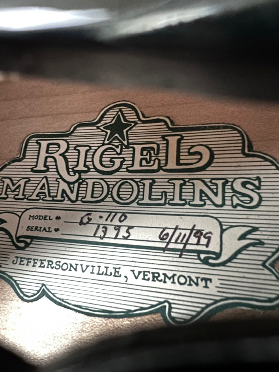 1998 Rigel G-110 Mandolin