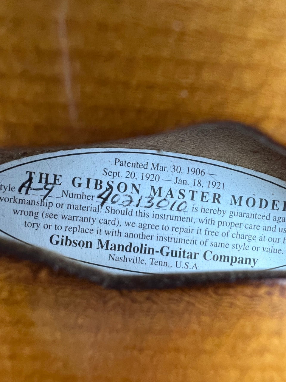 2004 Gibson A9 Snakehead Mandolin