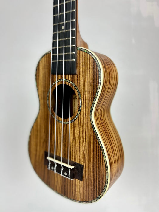 Snail Soprano Zebrawood Ukulele