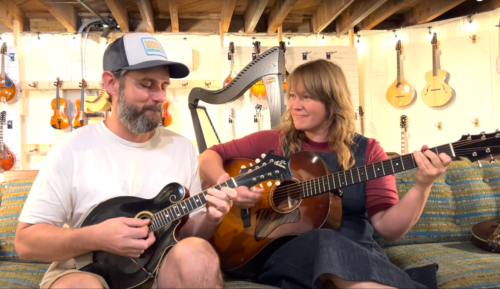 Load video: Traditional fiddle tune Lost Girl played with shop instruments - a 1914 Gibson mandolin and a 2019 Collings CJ