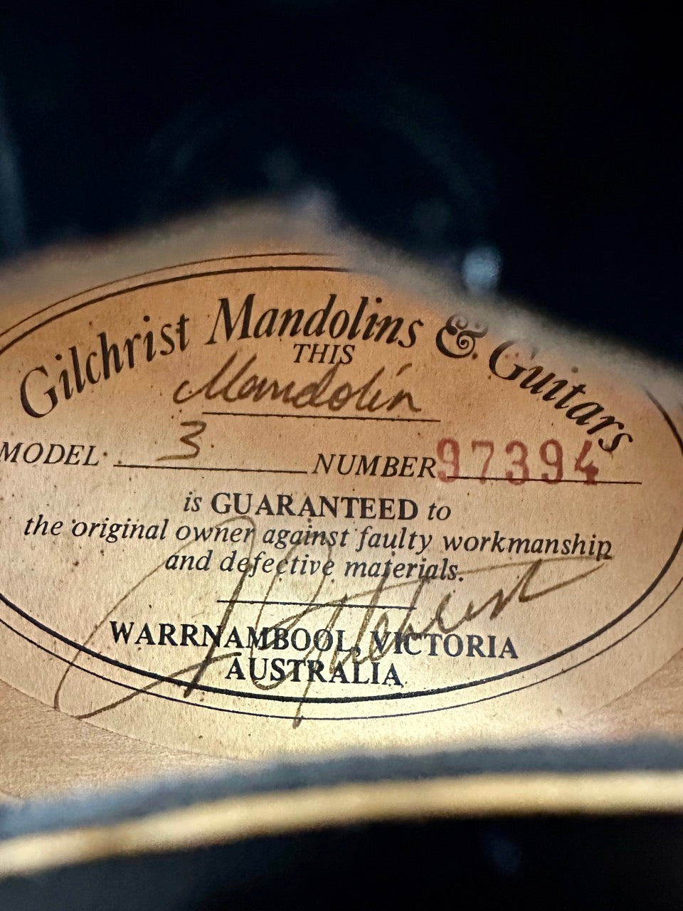 1997 Gilchrist Model 3 - Wide Nut